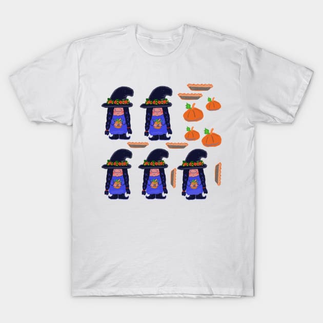 Witches, Halloween, fall, gnomes and pumpkins T-Shirt by Edgot